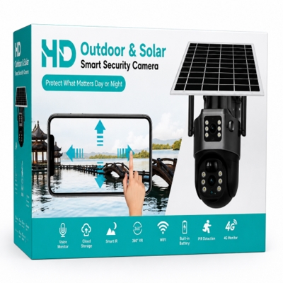 Picture of HD Outdoor Solar Smart Security Camera – 4G WiFi CCTV Camera with 360° PTZ, PIR Motion Detection & Night Vision
