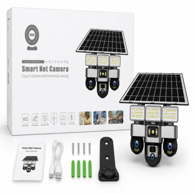 Picture of V380 Smart Net Camera with Solar Panel | HD PTZ Outdoor Security CCTV Camera with LED Light, Night Vision & Motion Detection
