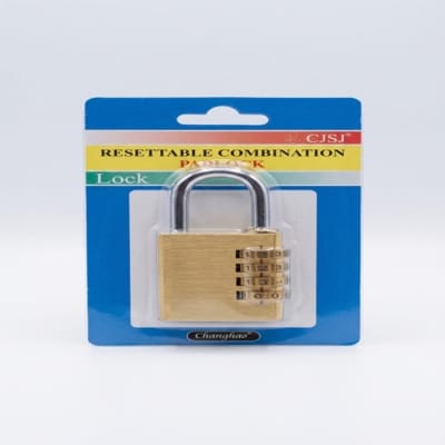 Picture of Golden 4-Digit Password Combination Padlock – Heavy Duty Keyless Metal Lock for Locker, Gate & Luggage
