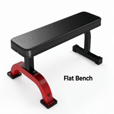Picture of HealthEngine Professional Foldable Flat Workout Bench with 3-Inch Thick Cushion for Home Gym

