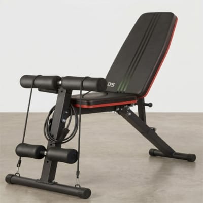 Picture of DDS-1207L Multi-Functional Adjustable Sit-Up Bench with Resistance Bands for Home Gym
