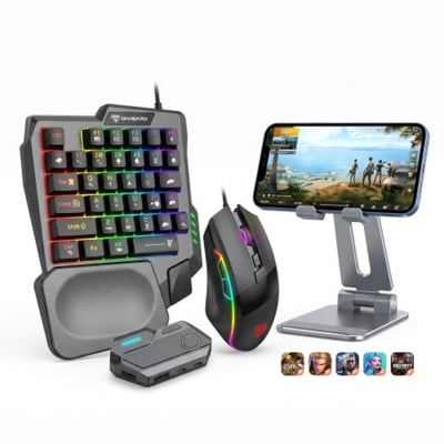 Picture of MK500 5-in-1 Mobile Game Combo Pack with RGB Keyboard and Mouse Adapter
