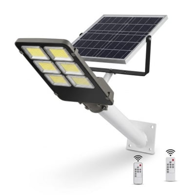 Picture of Waterproof Outdoor LED Solar Street Light with Pole & Remote Control – Dusk to Dawn Solar Flood Lamp 300 Watt
