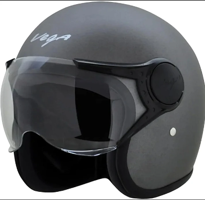 Picture of Vega Jeet Dull Silver Half Face Helmet-L