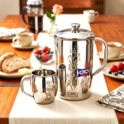 Picture of Flower Print Steel Jug with Mug
