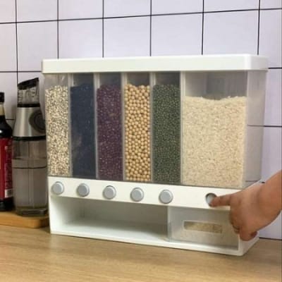 Picture of 6-in-1 Wall-Mounted Cereal Dispenser (Grain & Dry Food Storage Tank)