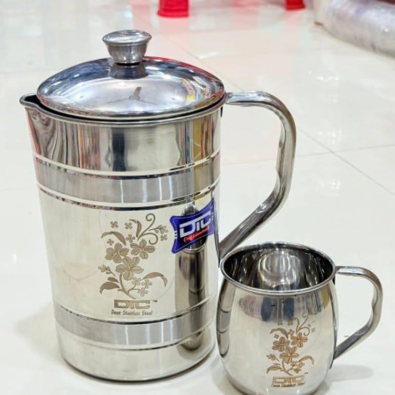Picture of Flower Print Steel Jug with Mug
