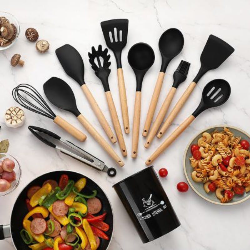 Picture of 12PCS Premium Silicone Kitchenware Set (black)