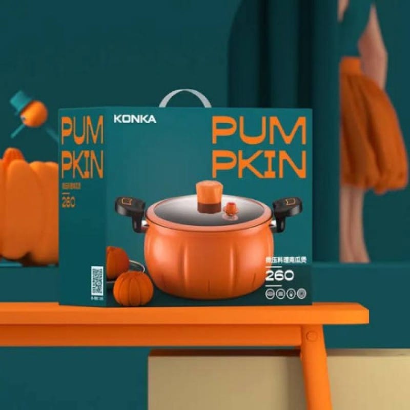 Picture of 8L Pumpkin Cooking Pot – Multifunctional Non-Stick Pressure Cooker