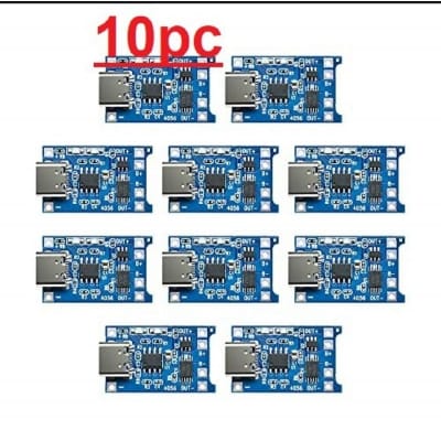 Picture of 10pcs TP4056 Type-C Input Interface USB 5V 1A 18650 Lithium Battery Charger Module Charging Board with Dual Protection Function Blue