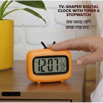 Picture of Digital Clock,Cute Retro TV-Shaped Digital Television Clock 