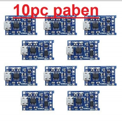 Picture of 10pcs Micro USB 5V 1A 18650 TC4056A Lithium Battery Charging Board Charger Module with Dual Protection Function Blue