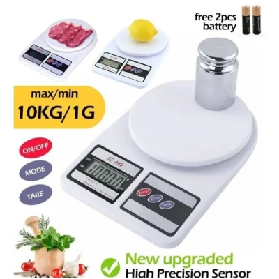 Picture of Electronic Kitchen Digital LCD DIsplay Weighing Scale 10 Kg - Weight Machine White