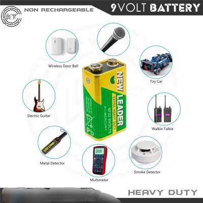 Picture of New Leader 9V Battery with Connector Green