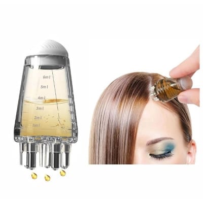 Picture of Mini 6ML Portable Scalp Applicator Liquid Comb Roots Massage Medicine for Hair Growth Serum Oil Nourish Oil Applicator Hair Care White