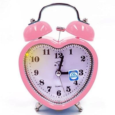 Picture of Twin Bell Table Alarm Clock love Shape 