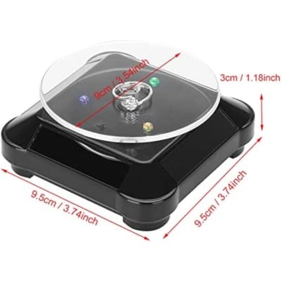 Picture of Rotating Display Stand - Solar Power or Battery Powered 360 Degree Turntable Rotating Products Display Stand Holder Multicolor