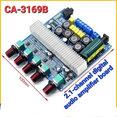 Picture of CA3169B TPA3116 Subwoofer Amplifier Audio Board 2.1 HiFi Amplificador USB DAC Bluetooth 5.0 Power Amplifiers 2x50W+100W Blue