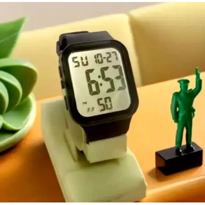 Picture of New Digital Sports Watch for Men Waterproof Wristwatch Stopwatch Alarm Watch Black