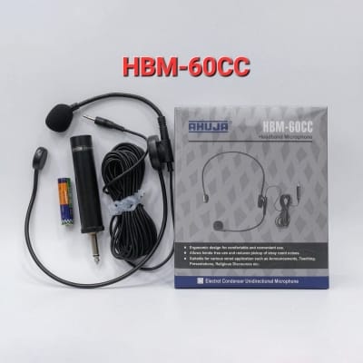 Picture of Ahuja HBM-60CC Headband Microphone With Battery 3.5 mm jack Black