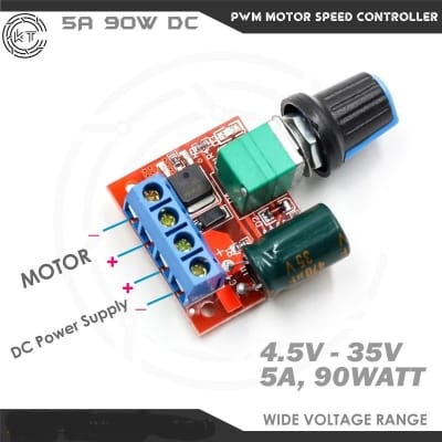 Picture of High-Quality 5V-28V 12V 24V 5A PWM DC Motor Speed Control Switch Controller Volt Regulator LED Dimmer Tool Professional - DC Motor Speed Control Blue
