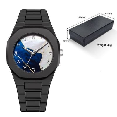 Picture of New Aura Arabic Watch Men's Quartz Watch Black Carbon Plastic watch for men 