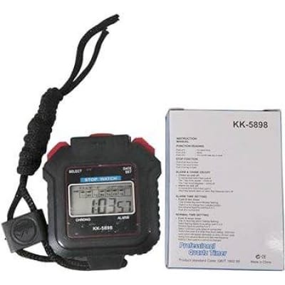 Picture of Stopwatch KK-5898 is an Electronic Stopwatch Suitable for the laboratories & Playgrounds of schools, colleges, universities & polytechnics to measure time intervals Black