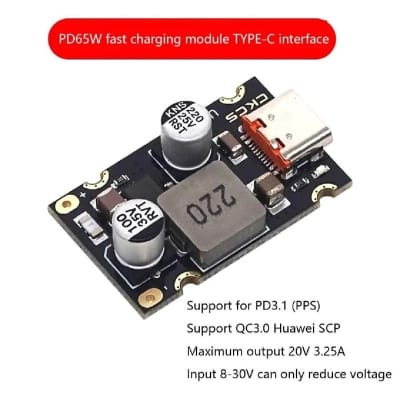 Picture of PD65W Fast Charging Module Type-C Interface PD3.1 Fast Charging Black