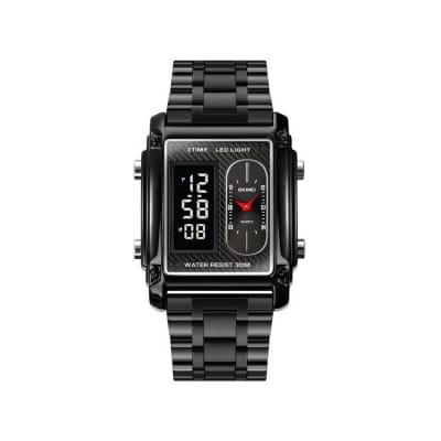 Picture of SKMEI 1868 Multiple Time Digital And Analog Waterproof Watch Black- Inventive Choice Black