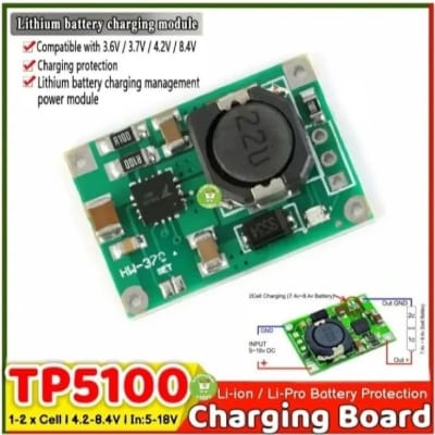 Picture of TP5100 4.2V 8.4V single and double cell lithium Battery charging lithium battery 2A charging board equivalent TP4056 Green