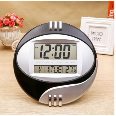 Picture of Multifunction Digital Wall And Table Clock,Calendar Temperature Alarm Stylish Modern 