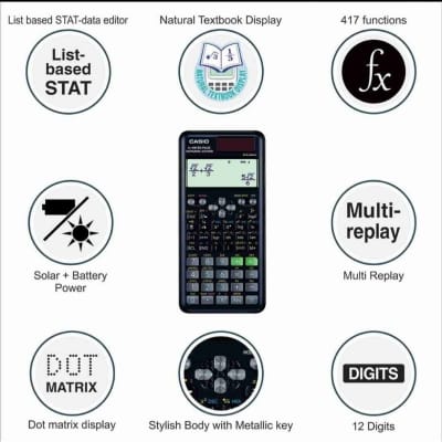 Picture of Scientific Calculator FX-991ES PLUS 2ND Edition For Students Black