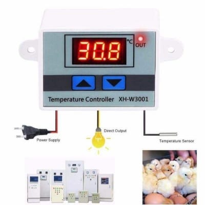 Picture of XH-W3001 AC 110V - 220V Digital thermostat for refrigerator cooling Temperature Controller Sensor Switch heater for incubator white