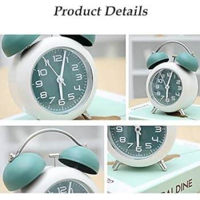 Picture of Round Medium Size Silence Analog Alarm Clock Snooze Function Modern Desktop Clock 