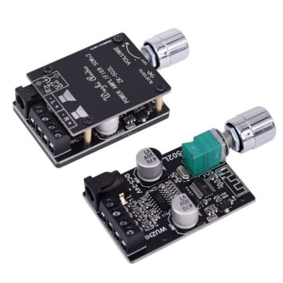 Picture of Audio ZK-502L Bluetooth 5.0 Receiver Amplifier Board 2 Channel Mini Wireless Stereo Audio Digital Amp Module for Home Passive Speakers 50W x 2 Black