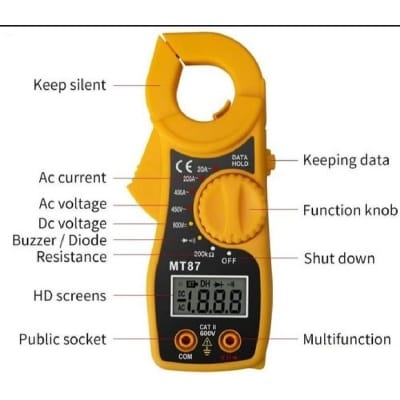 Picture of Digital Clamp Mini MT87 Electric Testing Digital Multimeter Orange