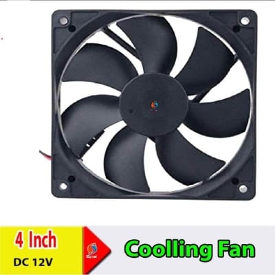 Picture of 4 Inch DC 12V Brushless Bearing Lower Noise Level DC Axial Colling Fan Black