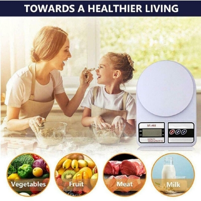 Picture of Electronic Kitchen Digital LCD DIsplay Weighing Scale 10 Kg - Weight Machine White