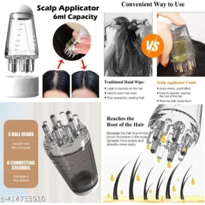 Picture of Mini 6ML Portable Scalp Applicator Liquid Comb Roots Massage Medicine for Hair Growth Serum Oil Nourish Oil Applicator Hair Care White