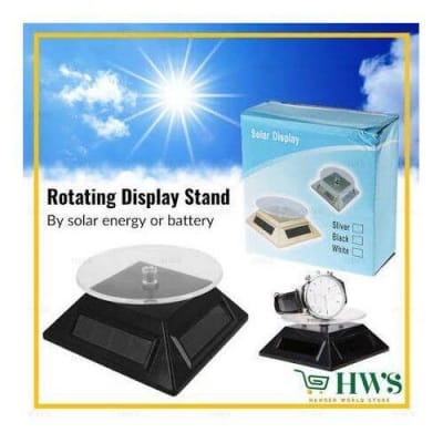 Picture of Rotating Display Stand - Solar Power or Battery Powered 360 Degree Turntable Rotating Products Display Stand Holder Multicolor