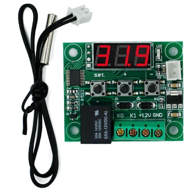 Picture of W1209 Incubator Temperature Controller DC 12V 10A Relay Three Digit RED LED Tube Blue