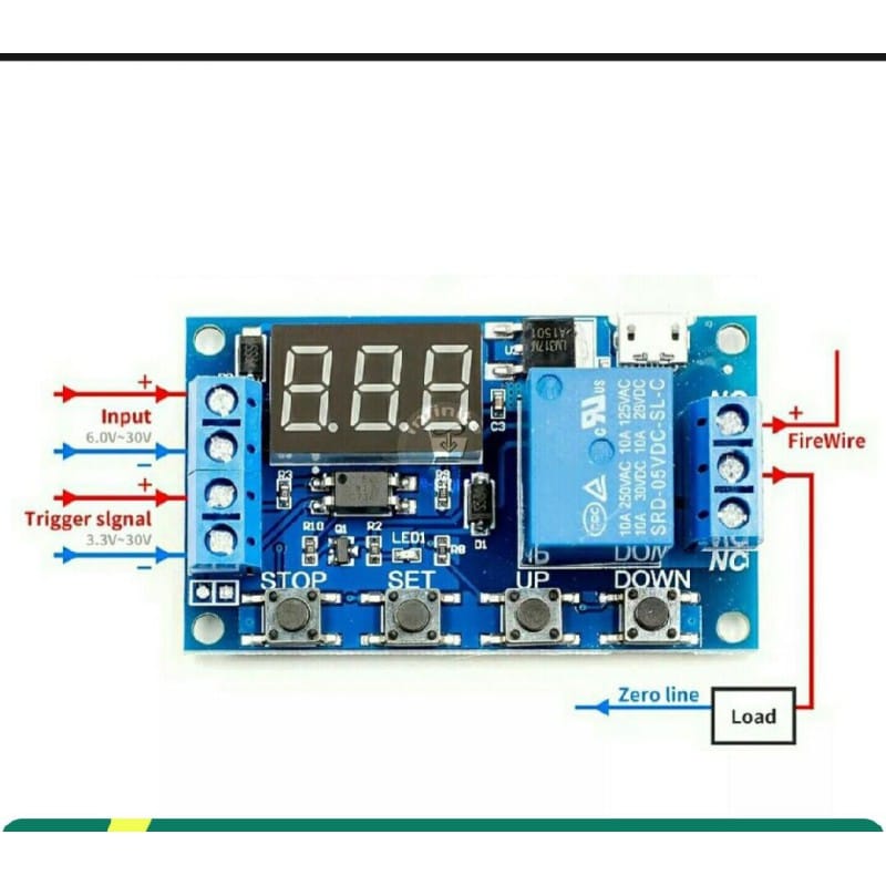 Picture of DRY Incubator Turning Motor Controller Turning Control Timer Supply 5-30V 10A Relay Using W-1209, XHM-452, XH-3001 Replace XM-18, XM-18S and incubator Blue