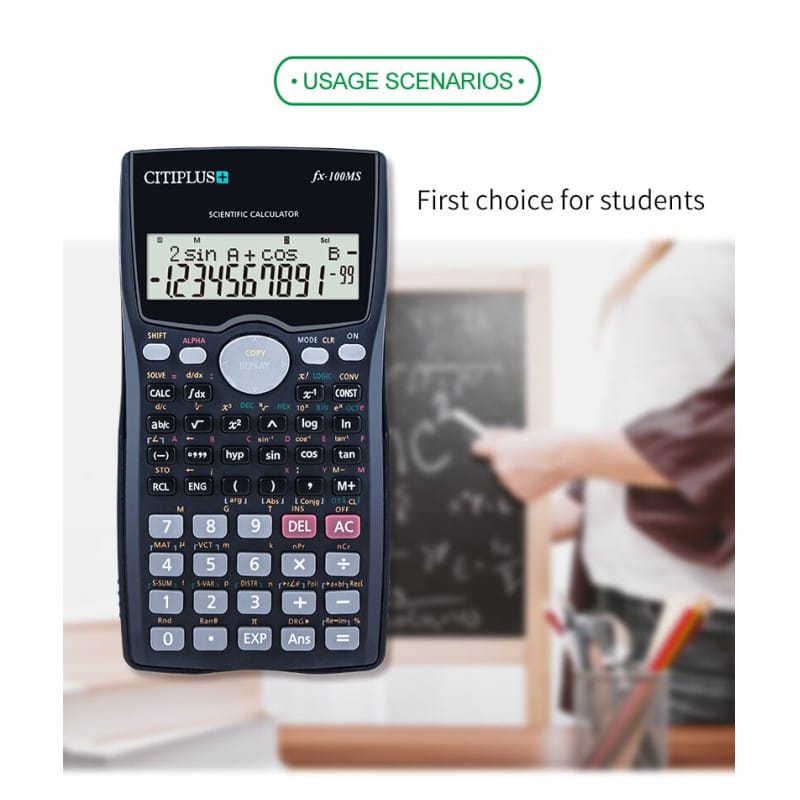 Picture of C-T PLUS Scientific Calculator Fx-100MS For Students Black