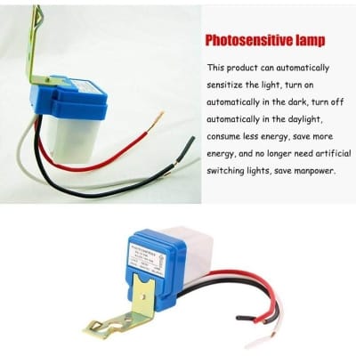 Picture of Automatic On Off Street Light Switch Photo Control Sensor AS-10 for AC 220V 10A Rainproof Day Night Auto On Off light Sensor switch Photocell LDR switch White