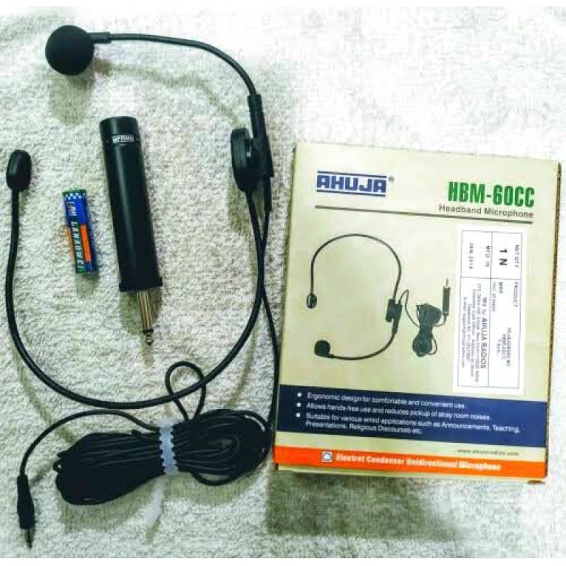 Picture of Ahuja HBM-60CC Headband Microphone With Battery 3.5 mm jack Black
