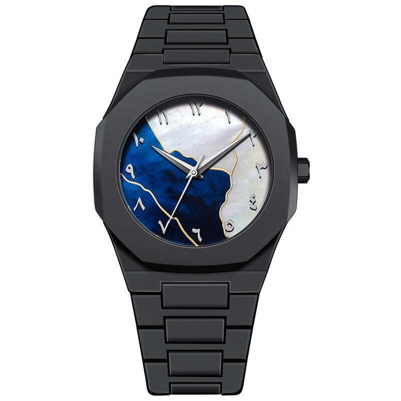 Picture of New Aura Arabic Watch Men's Quartz Watch Black Carbon Plastic watch for men 
