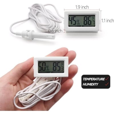 Picture of Digital LCD Mini Thermometer Hygrometer Fridge Freezer Temperature Humidity Meter - Portable Temperature Humidity Meter White