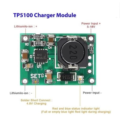 Picture of TP5100 4.2V 8.4V single and double cell lithium Battery charging lithium battery 2A charging board equivalent TP4056 Green