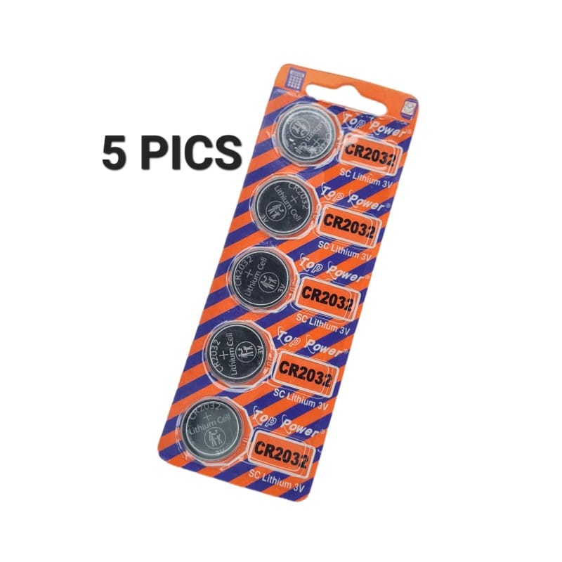 Picture of Top Power CR2032 3V Lithium Battery 3V Button Battery motherboard remote control Battery 5Pcs Silver