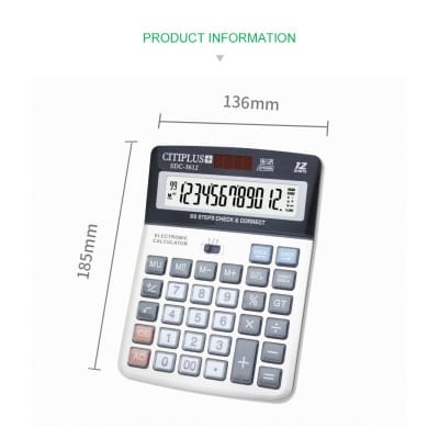 Picture of 12-Digits Desktop Size Calculator - calculator Silver